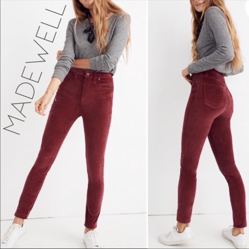NWT Madewell high rise skinny jeans petite 33 16 velour velvet plus size fall